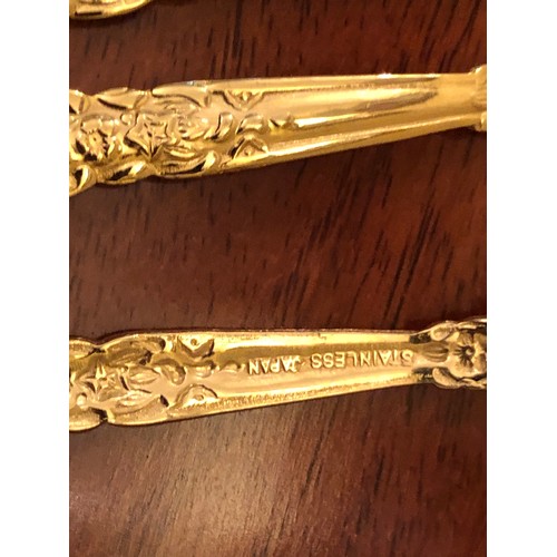 780 - 4 gold plated Japanese tea spoons