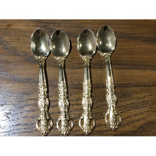 780 - 4 gold plated Japanese tea spoons