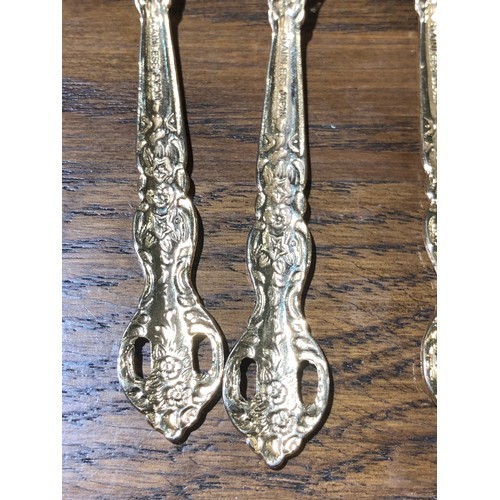 780 - 4 gold plated Japanese tea spoons