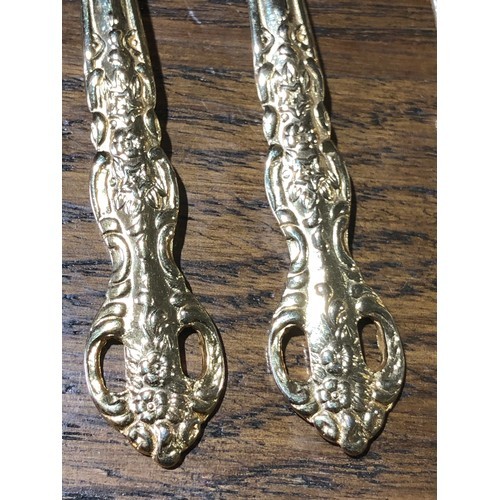 780 - 4 gold plated Japanese tea spoons