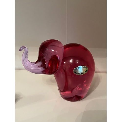 782 - Pink Wedgwood glass Elephant.