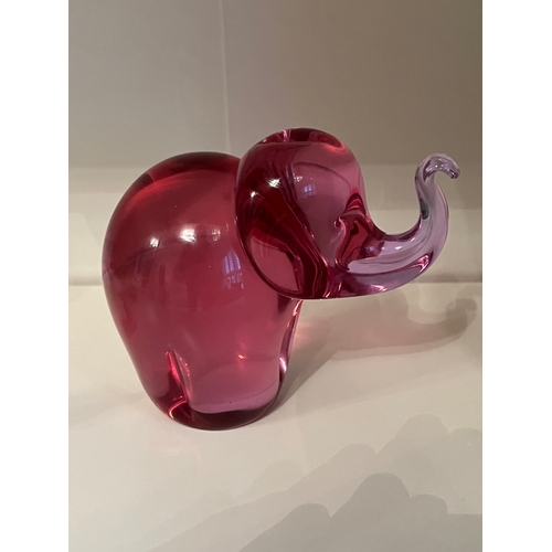 782 - Pink Wedgwood glass Elephant.