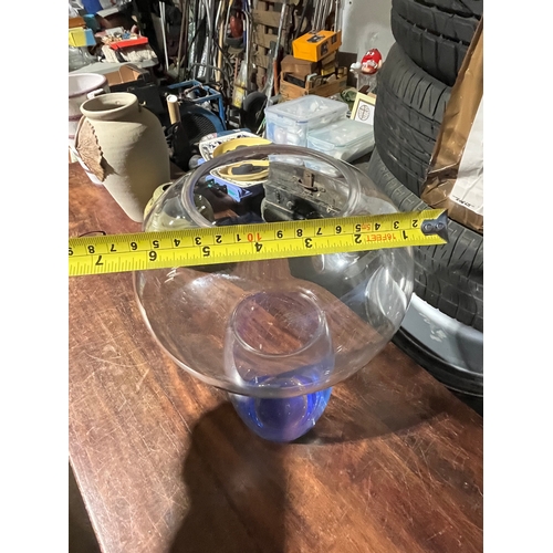 810 - Murano blue bulbous vase