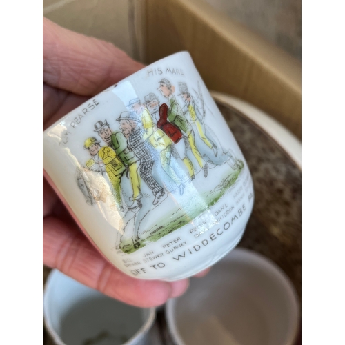 836 - Box of chinaware including Widdicombe fair