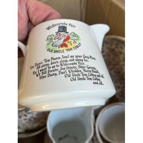836 - Box of chinaware including Widdicombe fair