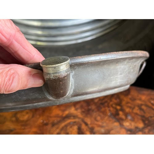 882 - Victorian JMW warming plate with stopper in a bee and flower decoration