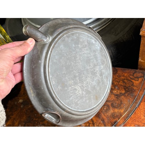 882 - Victorian JMW warming plate with stopper in a bee and flower decoration