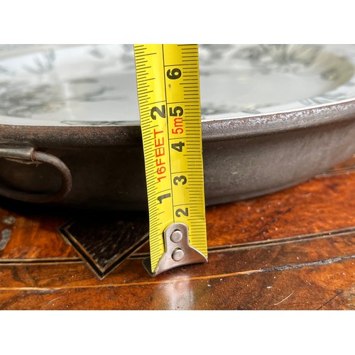 882 - Victorian JMW warming plate with stopper in a bee and flower decoration