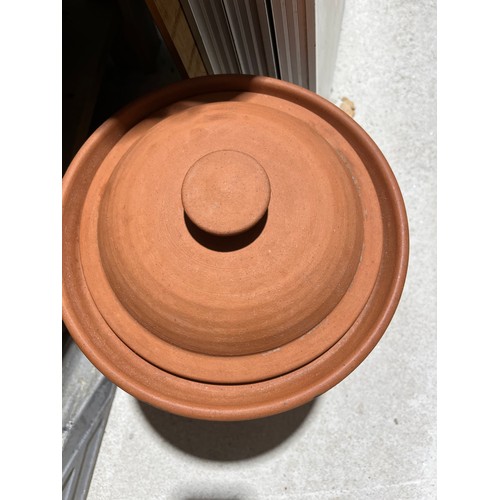 911 - Terracotta bread crock glazed inside