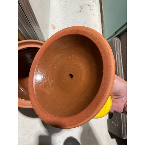 911 - Terracotta bread crock glazed inside