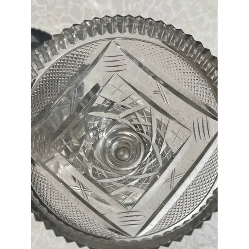 919 - Pair of antique crystal candlesticks