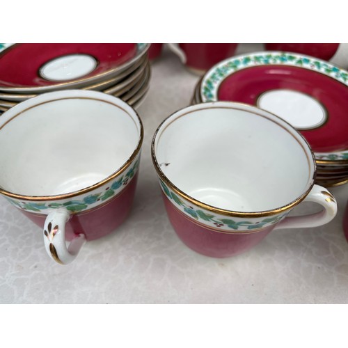 928 - Box of 0419 numbered red and white floral chinaware