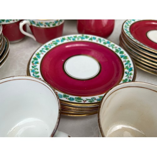 928 - Box of 0419 numbered red and white floral chinaware