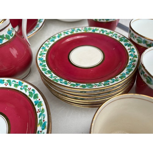 928 - Box of 0419 numbered red and white floral chinaware