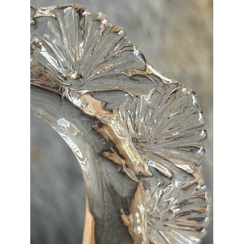 969 - 2 Moser glass items. Decanter and jug with applied enamel paint decoration