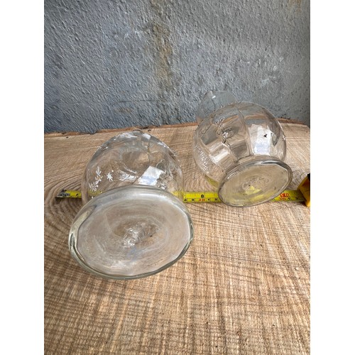 969 - 2 Moser glass items. Decanter and jug with applied enamel paint decoration