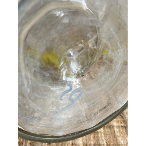 969 - 2 Moser glass items. Decanter and jug with applied enamel paint decoration