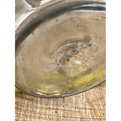 969 - 2 Moser glass items. Decanter and jug with applied enamel paint decoration