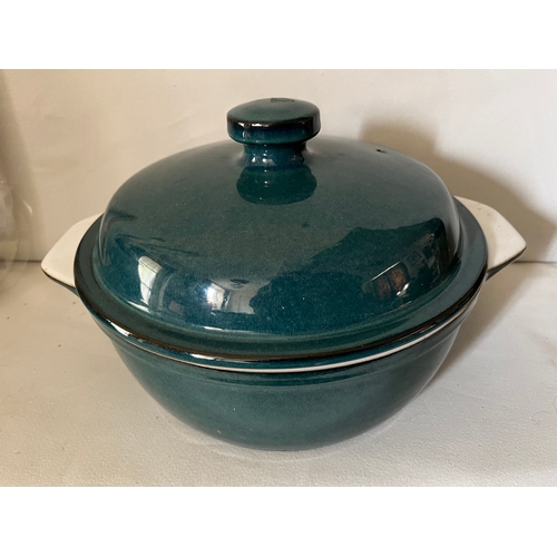 974 - Large green Denby vegetable tureen.