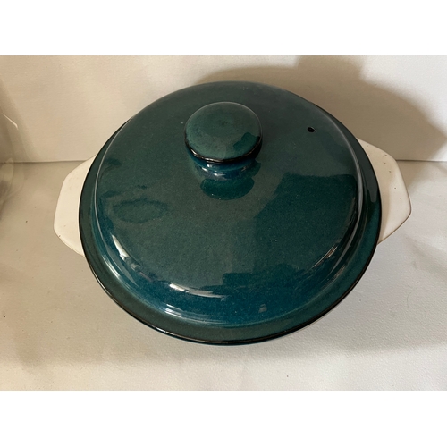 974 - Large green Denby vegetable tureen.