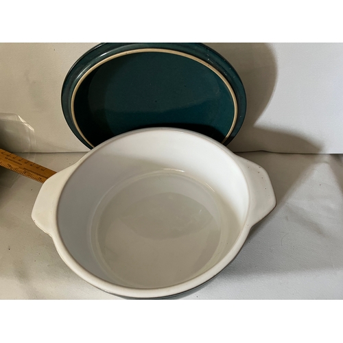 974 - Large green Denby vegetable tureen.
