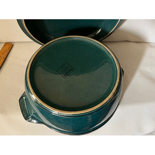 974 - Large green Denby vegetable tureen.