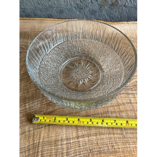 977 - Large Whitefriars  clear glass relief moulded bowl