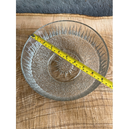 977 - Large Whitefriars  clear glass relief moulded bowl