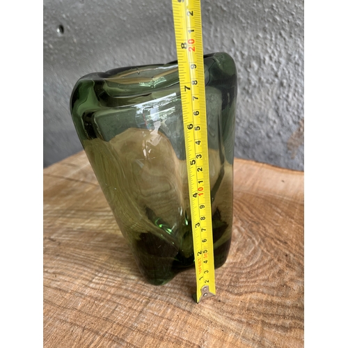 982 - Large Whitefriars meadow green vase.