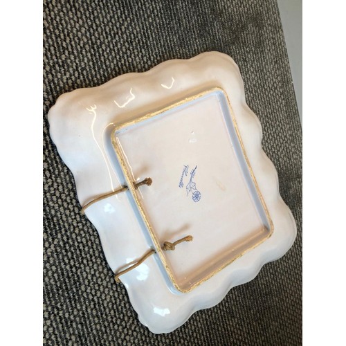 991 - Charolles platter. M with daisy mark for Molin period. 33cm x 27.5cm