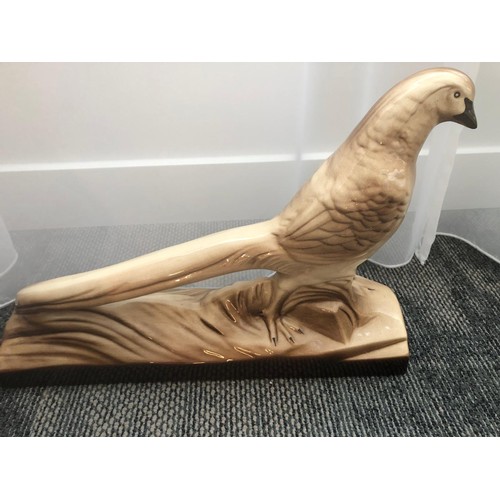 992 - Art deco ceramic pheasant by Sainte Radegonde. 41cm x 29cm. Signed