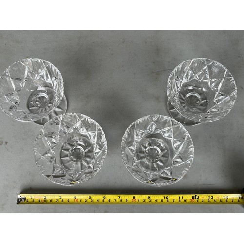 997 - 4x heavy Webb Corbett cut crystal sundae dishes
