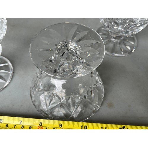 997 - 4x heavy Webb Corbett cut crystal sundae dishes