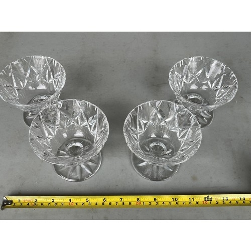 997 - 4x heavy Webb Corbett cut crystal sundae dishes