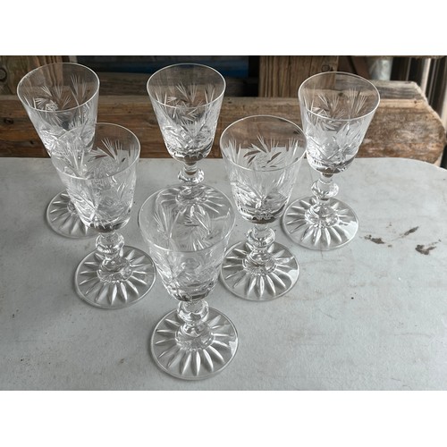 1001 - 6x 1970's Bohemian sherry glasses