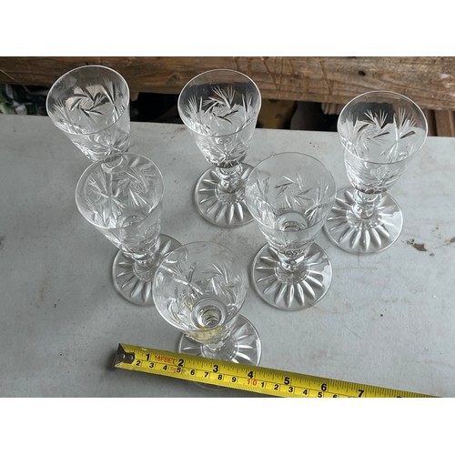 1001 - 6x 1970's Bohemian sherry glasses