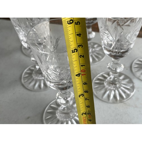 1001 - 6x 1970's Bohemian sherry glasses