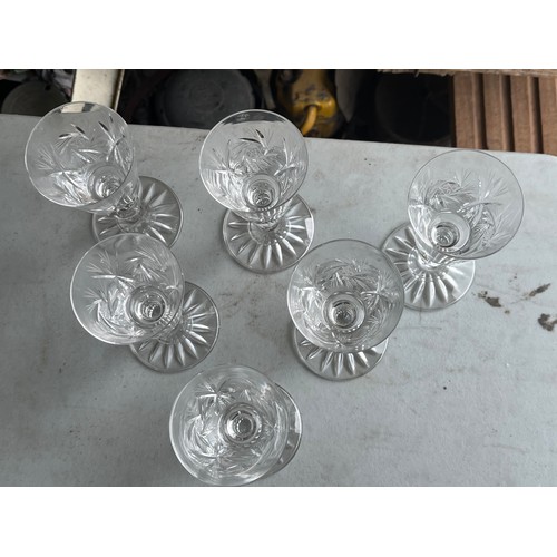 1001 - 6x 1970's Bohemian sherry glasses