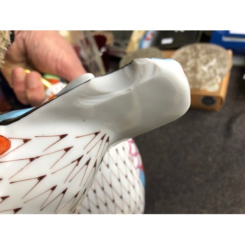 1049 - Large pair of joined ducks by Hollohaza of Hungary. Damage to tail of one duck