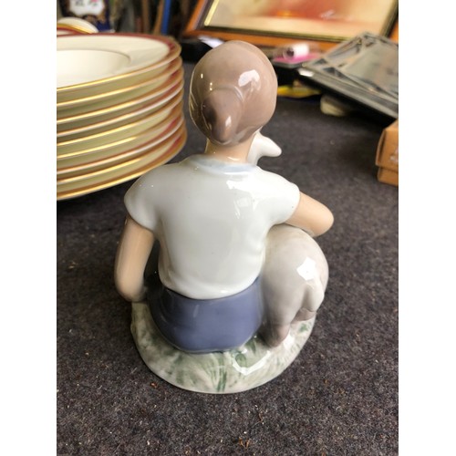 1056 - B&G Bing & Grøndahl boy and sheep. Denmark porcelain