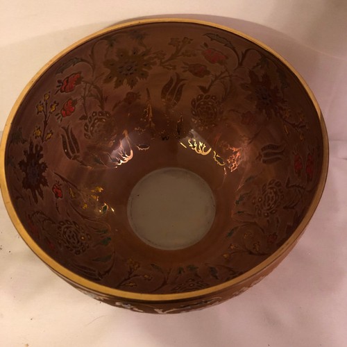 1059 - Large Arabic gilded & enameled glass bowl