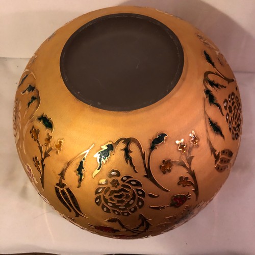 1059 - Large Arabic gilded & enameled glass bowl