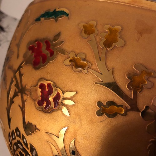 1059 - Large Arabic gilded & enameled glass bowl