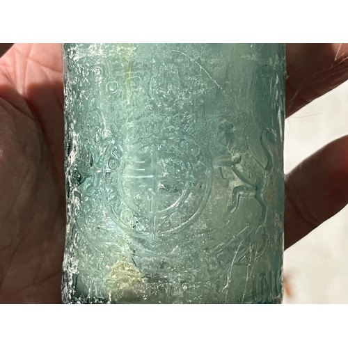 1066 - Collection of old glass bottles along with perfume bottles. Some named