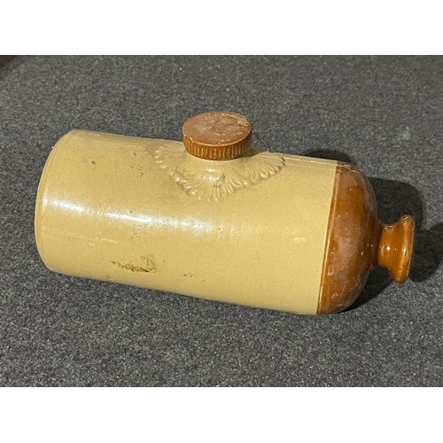 1068 - Antique ceramic hot water bottle with stopper