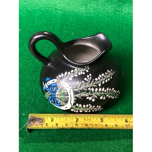 1106 - Small black Shelley jug. For luck from Ryde.