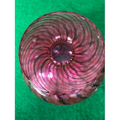 1123 - A pretty Isle of Wight signed Chris Lucus coloured glass perfume bottle.