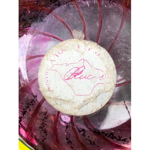 1123 - A pretty Isle of Wight signed Chris Lucus coloured glass perfume bottle.