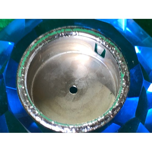 1124 - Pretty blue glass table lighter