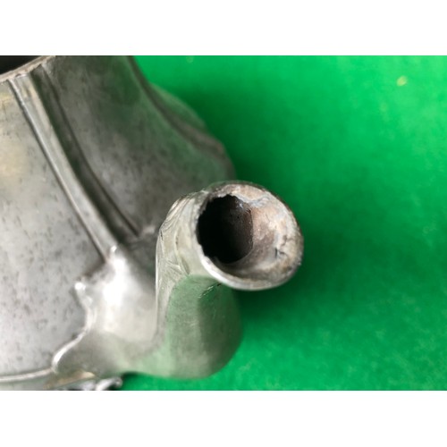 1135 - Shaw & Fisher, Sheffield, pewter teapot with reg. diamond and numbered 1392